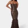107796_chocolate_1_98bcf3ce-544a-439f-af37-8825ba4a9b06 Sequin Feather Gown