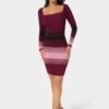 bebe2111_wine-multi_1_1a6c313c-2ac7-4909-b978-85fa7663773f Stripe Rib Sweater Midi Dress